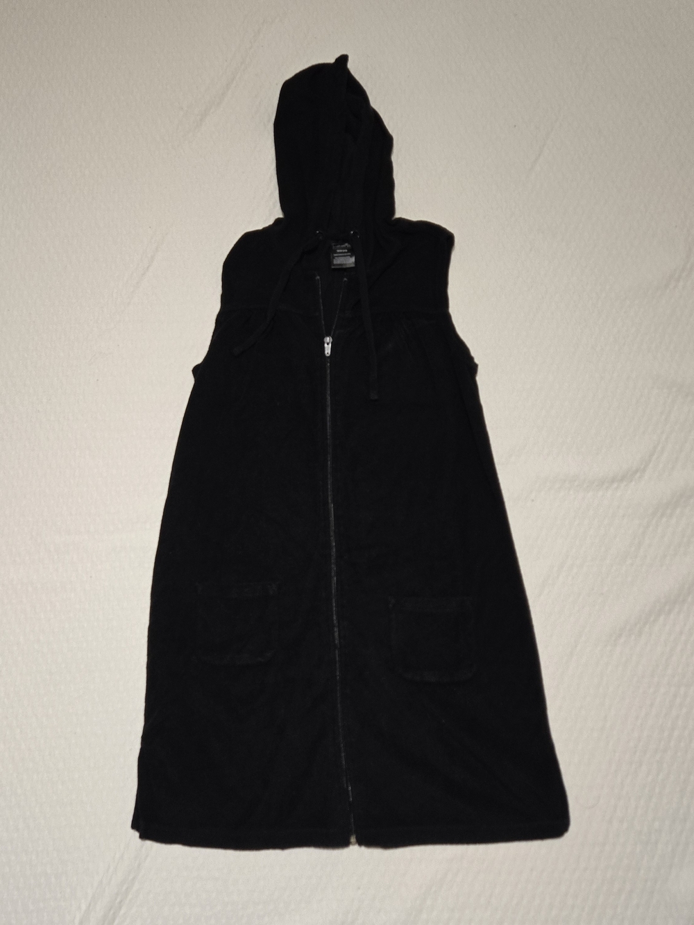 Catalina Black Hooded Sleeveless Zip Swim Coverup